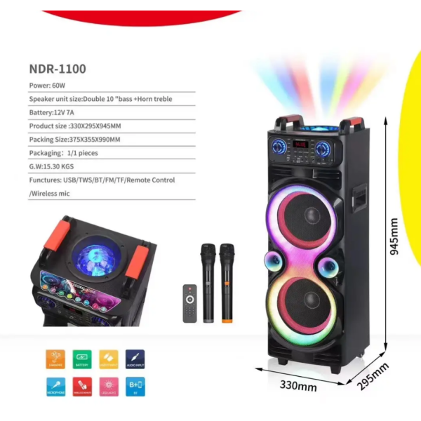 Караоке Тонколона Double 10" NDR-1100 FS-16511